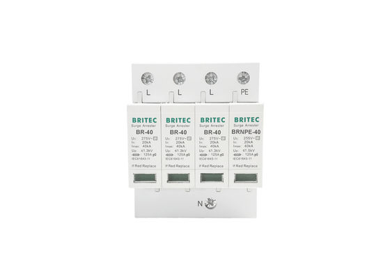 40kA 275V/255V Промышленное устройство защиты от перенапряжения DIN Rail 3 Phase Type 2 SPD