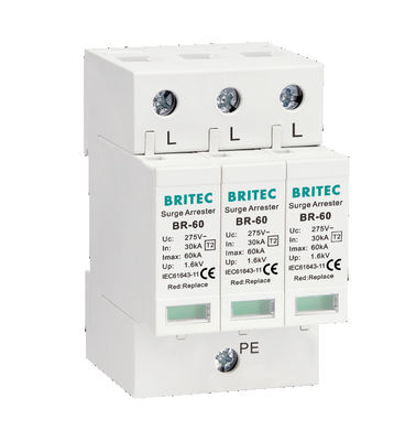 Тип 2 Spd Arrester молнии прибора защиты от перенапряжения BR-60 3P