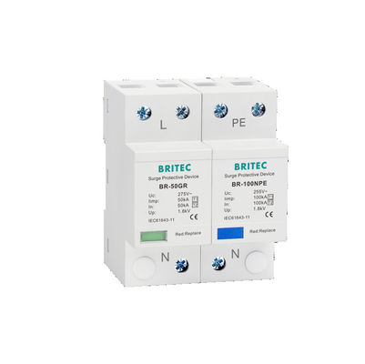BR - 50GR Тип 1 1+1 Ac защитное устройство от перенапряжения SPD Задержка перенапряжения искра тувинный задержка перенапряжения