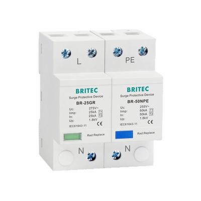 25kA Тип 1 Защитник от перенапряжений 275V T1 10/350us Защитный прибор от перенапряжений