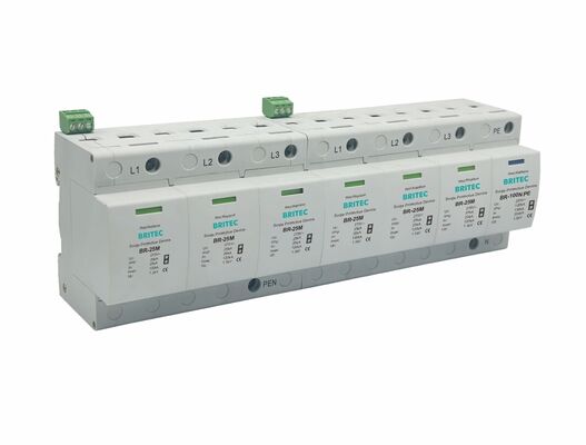 BR-25M 275 6+1 Тип 1+2 Устройство защиты от перенапряжения с защитой 25kA и термопластичным корпусом UL94-V0