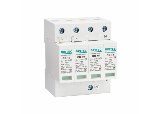 3 Phase Type 2 Surge Protection Device BR-40 4P 2 Pole Surge Protector