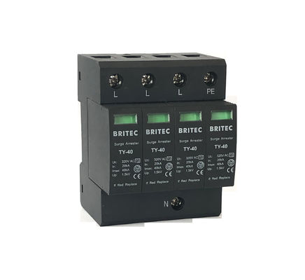 Протектор грома молнии прибора 3P+1 IP20 предохранения от Arrester пульсации черноты типа 2 BR-40