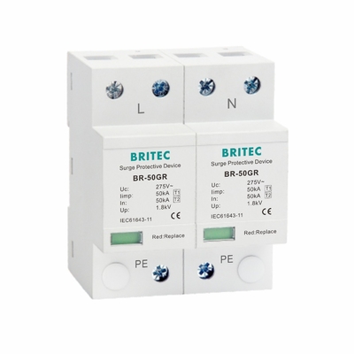 Одиночная фаза 50KA 150V/275V/320V Arrester 10/350 скачка напряжения класса I