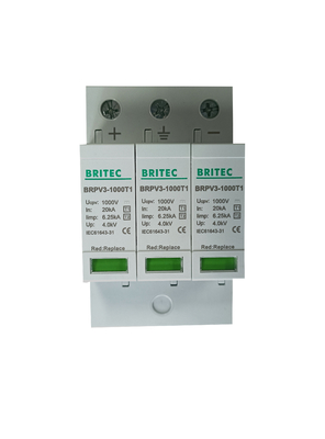 BRPV3-1000 T1 DC SPD Dc Предупрессор перенапряжения 3p Устройство защиты от солнечных перенапряжений