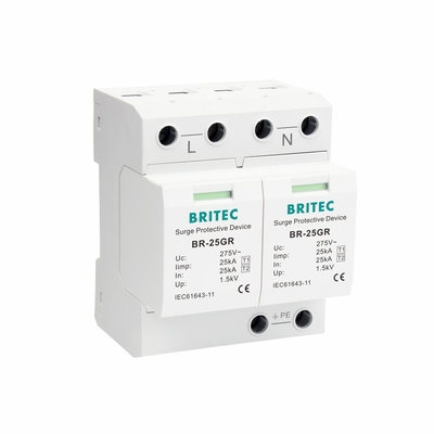 BR-25GR 4P 25kA 100kA устройство защиты от перенапряжения britec тип 1 3 фазы spd устройство защиты от перенапряжения искрового разрыва