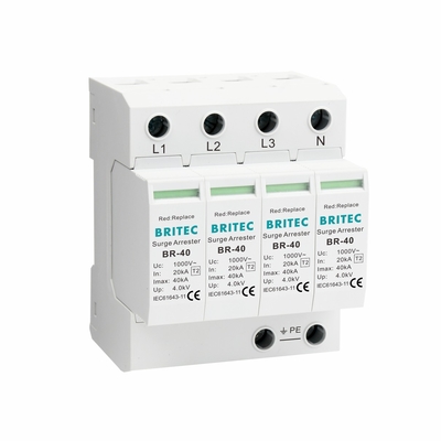 BR-40 1000 4P Тип 2 1000V 690V 800V Трехфазный высоковольтный защитник от перенапряжения