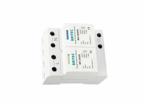 прибор защиты от перенапряжения BR-25GR типа 1 одиночной фазы 25kA 1P+N