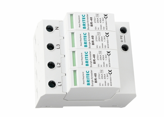 протектор скачка напряжения AC ДВИЖЕНИЙ типа 2 AC 320V 40ka 4P SPD