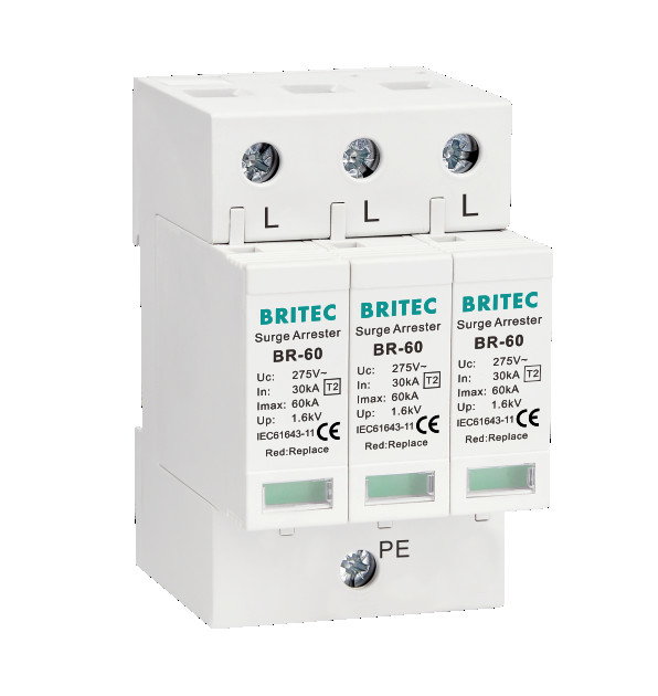 Тип 2 Spd Arrester молнии прибора защиты от перенапряжения BR-60 3P