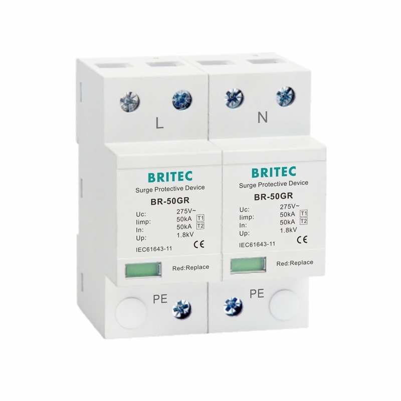 Одиночная фаза 50KA 150V/275V/320V Arrester 10/350 скачка напряжения класса I