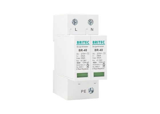 Прибор защиты от перенапряжения типа 2 Arrester молнии 40kA низшего напряжения системы TN 2P