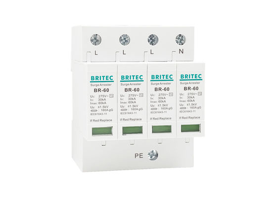 60kA AC275V DIN Rail Mount Surge Lightning Arrestor SPD для защиты электрической энергии
