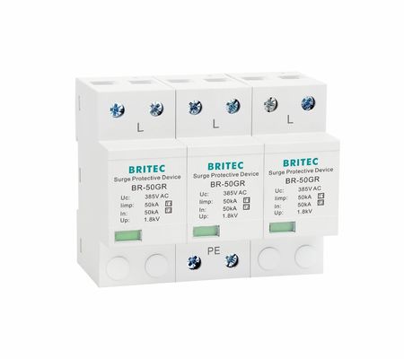 BRITEC 50kA TUV/CE/ROHS Устройство защиты от перенапряжения с защитной системой 10/350 волнообразного молниеудерживателя