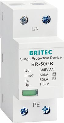 BRITEC 50kA TUV/CE/ROHS Устройство защиты от перенапряжения с защитной системой 10/350 волнообразного молниеудерживателя