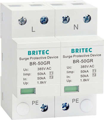 BRITEC 50kA TUV/CE/ROHS Устройство для защиты от перенапряжений с 10/350 волнообразным молниезадерживателем SPD типа 1 SPD