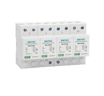 BR-25GR 4P Класс I тип 1 Устройство защиты от импульсных перенапряжений SPD Защита от грозовых разрядов искровой разрядник spd тип 1 4p ac spd защита от перенапряжений