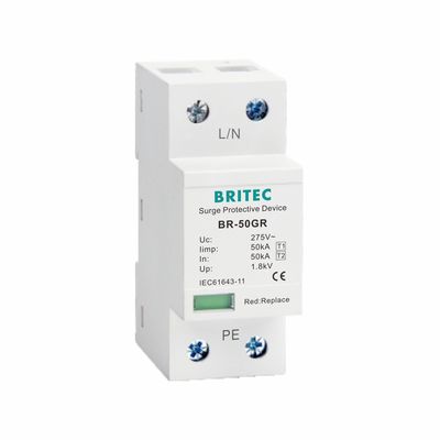 SPD 50kA Тип 1 защитник от перенапряжения переменного тока 1P Устройство для защиты от молнии
