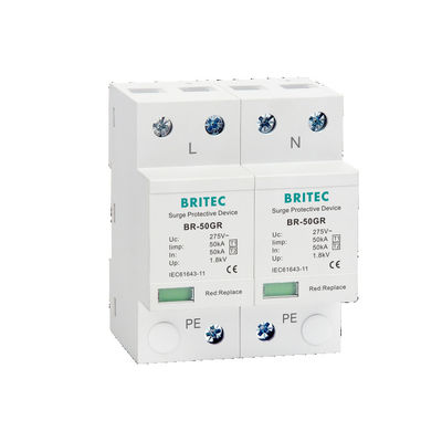 BRITEC BR-50GR 275 4P T1 Китайское устройство защиты от перенапряжения типа 1 275 Ac 3 Фаза Spd защитник от молнии