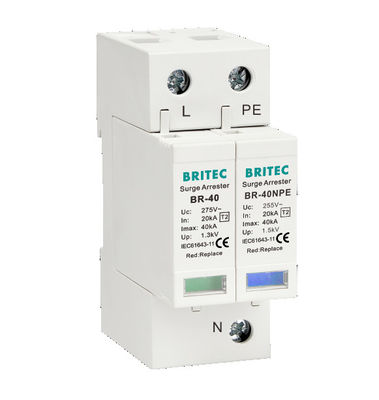 BR-40 4P 20kA - 200kA Устройство для защиты от перенапряжений Устройство для блокировки перенапряжений Spd Thunder Lightning 275v защитник от перенапряжений