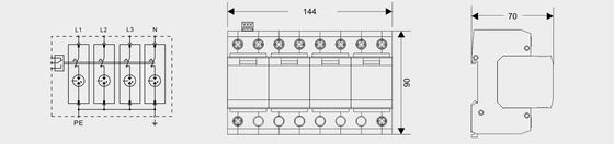 BR-25GR 4P SPD Устройство грозозащиты от перенапряжения DIN-рейка 35 мм переменного тока