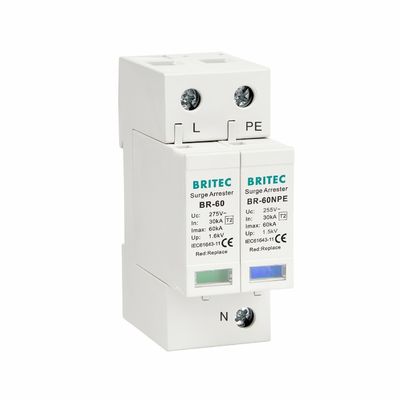 BR-60 1+1 Тип 2 Защита от перенапряжений Устройство защиты от молнии 60КА Класс С