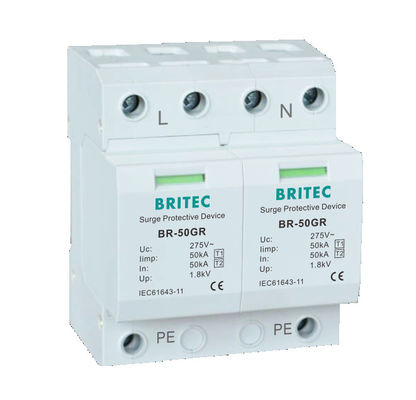 BRITEC BR-50GR 3P Тип 1 Ограничитель перенапряжения 50ka Устройство защиты от перенапряжения spd t1 t2 ac