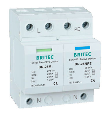 BRITEC BR-25M T1+T2 B+C 3P DIN Rail 35mm Spd T1 варисторный захватник типа1 защитник от захвата 3p