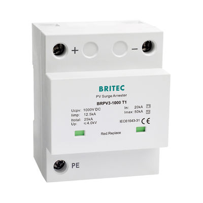 BRPV3-1000-5 T1 50kA DC 1000V 5kA Тип 1+2 PV защитник от перенапряжений защитник от перенапряжений устройство защиты от перенапряжений от солнечной энергии t1 t2 dc SPD фотоэлектрические SPD