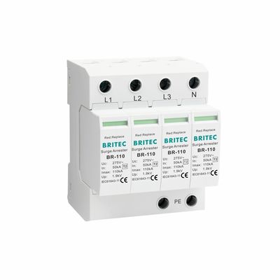 BR-110 4P OEM Type 2 Surge Protector 275v устройство защиты от перенапряжения SPD варисторный зажигалка 4-полюсный зажигалка