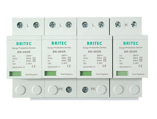 BR-50GR 4P Ac Защита от перенапряжений Китайский тип 1 устройство защиты от перенапряжений Spd spd t1 t2 тип 1 перенапряжения