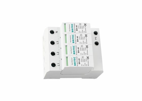 4P SPD Класс II 40ka защитник от перенапряжения переменного тока 150V / 275V / 320V / 385V / 440V защита от молний