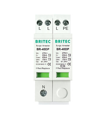 BRITEC BR-40DP 275 3+1P Тип 2 Защита от перенапряжений Китайский перенапряжение задерживатель