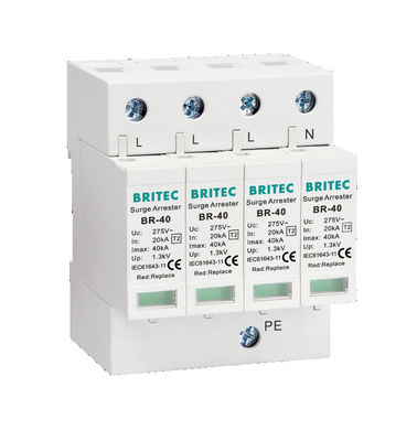 BR-40 440 4P Тип 2 Устройство защиты от перенапряжений 40ка SPD T2 Разрядник для защиты от молний и громозащиты от перенапряжений Перенапряжения 440 В Разрядник для защиты от перенапряжений spd Тип 2