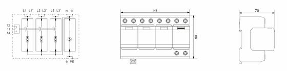 IP20 Термопластичный 50kA T1 класса B Устройство защиты от перенапряжения