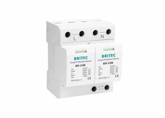 Аррестерс пульсации класса и типа 1 одиночной фазы 2П 25кА 275В с сухим контактом БР-25М 2П