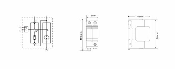 BR-25GS 1+1 Spd T1 25ka Защита от перенапряжений Защита от перенапряжений молнии Тип искры Spd