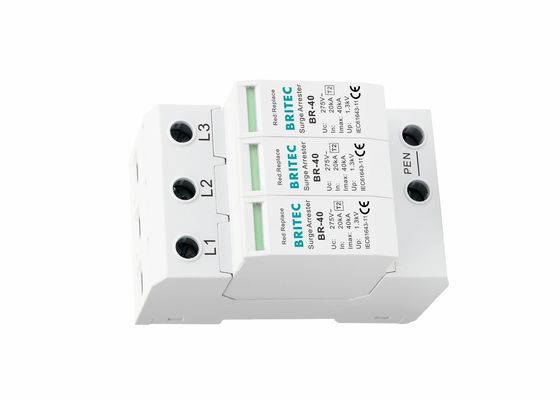 IEC 61643 Класс II 3P Включаемый устройство защиты от перенапряжений типа 2 SPD 40kA для защиты от молнии