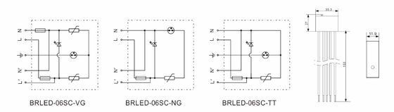 BRLED-06SC Устройство защиты от перенапряжения светодиодных ламп 6kA 275V