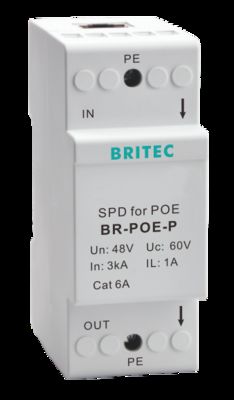 BR-POE-M 48V RJ45 Защита от перенапряжения защитник от перенапряжения Ethernet POE Power Over Ethernet защитник от перенапряжения данных POE Gigabit 1000mbps Rj45 Ethernet защитник от перенапряжения на открытом воздухе Промышленная сеть Вывод металл