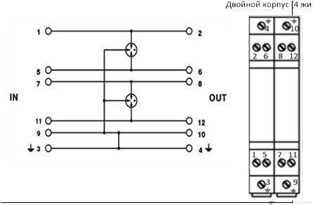 RS-485 BRPI-06 Сигнальный прерыватель перенапряжения Промышленная телекоммуникационная линия Сети передачи данных Защита от перенапряжений Лихтендинг Протектор