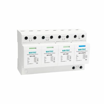 BR-25M 3+1 Surge Protective Device Industrial Power Protectionac type 1 spd spd t1t2 class 1 surge arrester  Type 1 Surge Protection Device