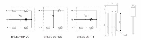 Устройство защиты от перенапряжений со светодиодной подсветкой IP65 с временем отклика <25 нс и соответствием IEC/EN61643-11 для светодиодных систем освещения