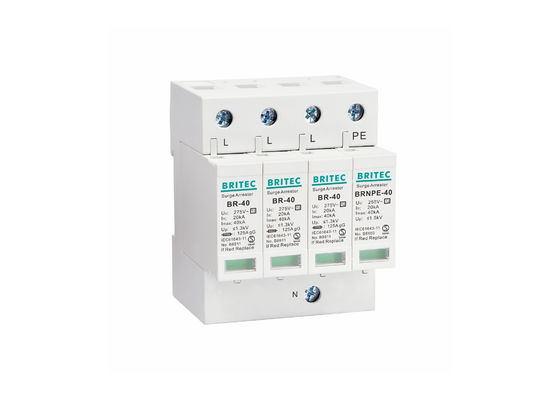 40kA 275V/255V Промышленное устройство защиты от перенапряжения DIN Rail 3 Phase Type 2 SPD