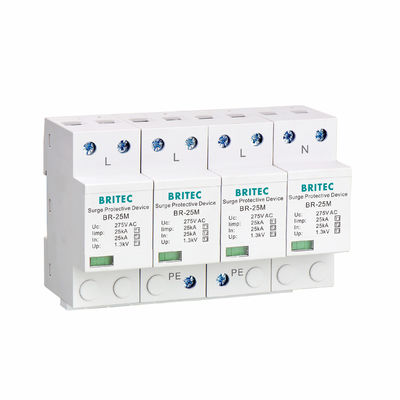 Протектор молнии Arrestor пульсации SPD одиночной фазы класса I+II 25kA T1 BR-25M 1P