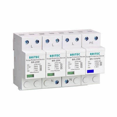 Arrester молнии функции ограничителя перенапряжения класса I spd BR-25M 3P удаленный сигнализируя 