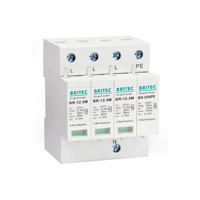 BRITEC BR-12.5M 3P Тип 1 12.5kA 3-фазное устройство защиты от перенапряжений SPD Молниезащита 12.5ka промышленная защита от перенапряжений и молний