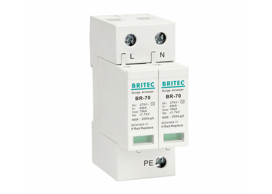 Устройство защиты от перенапряжения 70kA типа 2 DIN Rail Mountable Surge Arrester IEC 61643-11 Соответствует
