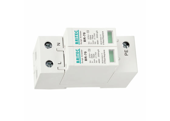 Устройство защиты от перенапряжения 70kA типа 2 DIN Rail Mountable Surge Arrester IEC 61643-11 Соответствует
