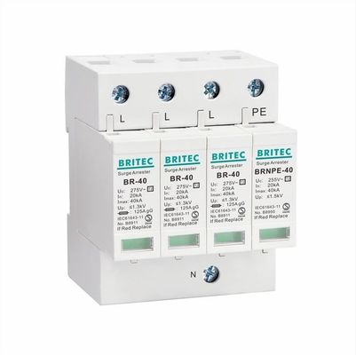 BR-40 2P 40 кА Тип 2, однофазный TVSS Spd, тип 2, однофазный, 275 В переменного тока, SPD Устройство защиты от перенапряжения Грозозащитный разрядник Однофазное устройство защиты от перенапряжения переменного тока